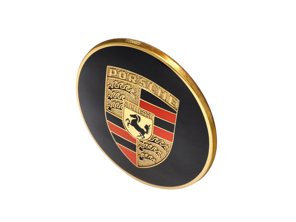 Badge avec écusson Porsche en relief en couleur. Porsche 356 / 911 / 914 - PCG55980100, 64455980100
