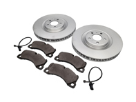 Front brakes disc and brake pads package Porsche Macan 3.0L GTS / Turbo 400Bhp - PAA698151, 95B907253, 95B615301J, 95B615302J
