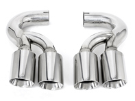 Exhaust Tail Pipes Deluxe Quad Style in Polished Chrome. Porsche Cayenne 955 Turbo / Turbo S - 95511100030, 95511125120, 95511125121, 95511198100, 95511125220, 95511125221, 95511198200