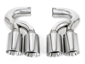Tuyaux d'échappement de style quadruple de luxe en chrome poli. Porsche Cayenne 955 Turbo / Turbo S - 95511100030, 95511125120, 95511125121, 95511198100, 95511125220, 95511125221, 95511198200