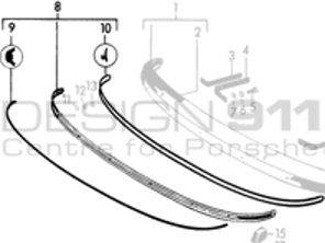Stoßstangenleiste vorne. Porsche 356B / 356C - 64450504107 - CB.022.006, 9103, 1684300206