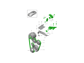 Kit complet de poulies et de courroies : tendeur, supports, poulies, courroie d'entraînement et boulons de fixation, pour Porsche 991-2 Carrera S avec PDCC (2017-2019) - 9A210221100, 0PB903308, 94810283900, 94810226100, 0PB903317, 99907324602, PAF008362, 99907341101, 9A700803500, 99907341201, PAF008361, 9A210222100, 0PB903137B, 9A110203001, 0PB145172, 9A110221200, 9A210201600, 0PB145201, 99907357901, PAF008343, 90038504801, PAF008128, 90038509101, PAF008152, 03G145291