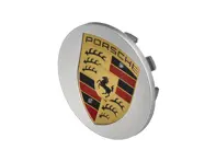 Radnabenkappe mit farbigem Porsche-Wappen, Silber. Porsche 95B Macan - 95B601150A8Z8
