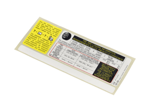 Autocollant Pression des pneus pour roues 19". Porsche 997.1 C2 / C2S USA spec - 99770128753