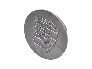 Radkappe Silber mit silbernem Wappen Metall für Porsche - 92836103201, 92836103205