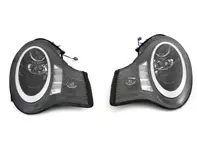 SCHEINWERFER LHD (D2 HID) W/ DTR-Ring + LED-Blinker + LED-Einbau-Projektor-Nebelscheinwerfer Glänzend-Schwarz (PAAR) - 996631065, 996631066