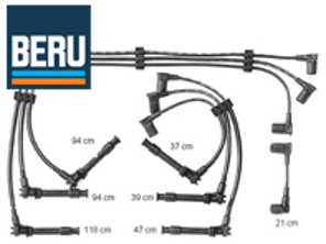 Ignition HT Lead Set. Porsche 964 3.6L Turbo - 96560201600 - ZEF 295, ZEF 295