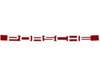 Logo arrière 'PORSCHE', autocollant en Guards Red. Porsche 911 72-73 - 91155903500, 91155903501, 91155903503