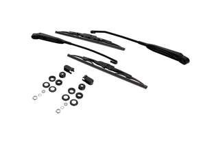 Scheibenwischerarme, Wischerblätter und Montagesatz inklusive Kappe. Für Rechtslenker-Fahrzeuge, vorne. Porsche 911 / 930 / 914 - 96462802805, 96462802807