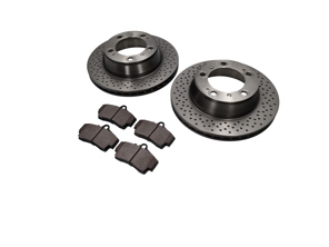 HINTERE Bremsbeläge + Bremsscheibenpaket. Porsche 996 1997-04 - 99635240104, 98635293911, 99635240104BRE, 98635293911BRE, 99661236501, 90026904701, 99907340201, 99635295901