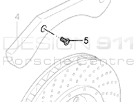 Brake disc cover plate Screw. Porsche Carrera GT