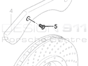 Abdeckblech Bremsscheibe Schraube. Porsche Carrera GT