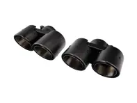 Embout d'échappement sport à double extrémité, fibre de carbone mat. Porsche 997.2 Turbo - CARP97TDFIERKEV