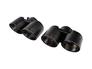 Embout d'échappement sport à double extrémité, fibre de carbone mat. Porsche 997.2 Turbo - CARP97TDFIERKEV