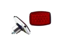 Glass rear reflector with mounting hardware set. Porsche 356 Pre-A / 356A - 64473150100 - 64473150100NLA