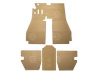Complete Tan Rubber Floor Mat Set LHD. Porsche 356A - 64455110100, 64455111100, 64455111101, 64455141100, 64455141101, 64455112100, 64455112200 - NLA55110100400