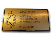 Aufkleber Ventilspiel. Porsche 911 / 914 / 964 - 90100650300