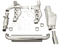 Exhaust set for 964 with single tail pipe and catalytic converter. Stainless steel, with TÜV. - 1620001110, 92.262S, 1623104470, 1621400710, 1621100606, 1621101900, 1621200100, 1625000300, 1625000900, 1623400100, 1620701100, 1620607300, 1620606200, 1620301400, 1623104480, 1623104470, 92.247SCLAMP, 99311119500, 96411119205, 96411119800, 90007428202, 99908405202, 99908500102, 92.241S, 92.270S, 92.560S, PO-92260S, 91.024S, 91.023S, 96411104205, 96411321316, 96411321315, 96411104504, 96411104502, 96411104605, 96421104004, 96421103905, 96421103932, 99908500103