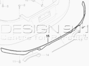 Faldón inferior del paragolpes trasero. Porsche 970 Panamera - 97050599202, 97050599210