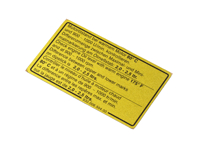 Sticker Engine Oil Level. Porsche 911 - 93000650400