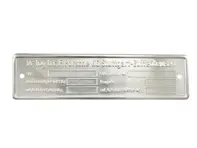 Étiquette d'identification du châssis. Porsche 911 Vierge - 000701101008