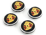 Wieldoppen in matzwart met gekleurd Porsche embleem voor Porsche Taycan / Panamera - 9J1073002