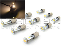 Dash Board LED Bulb Set of 9 BA7S Vintage White - 90063110299