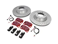 Brake Disc Package with Sport EBC Brake Pads Porsche 997 C2 3.6L - 99735240502ABS, 99735240502, 99735240602ABS, 99735240602, DP31930C, 99735208602, 99761275402