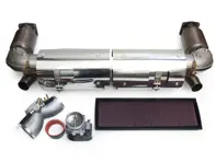 Auspuffpaket + Plenum 74mm Drosselklappengehäuse + Luftfiltersatz Porsche 996 Turbo - 3606009608, 96274, 99760511502, 33-2189