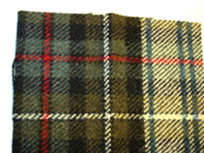 Tissu Porsche Classic SCHOTTENKARO Beige - Marron avec bande rouge - P9111356