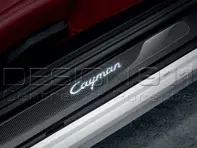 Side Sills Trims in Carbon with Logo, Illuminated. Porsche 981C Cayman / 718 (982) Cayman - 98104480032, 98104480033