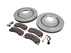 Bremsbeläge und Bremsscheibenpaket vorn. Porsche Cayman 981 GT4 ABS - 98135140580, 98135140581, 98135140680, 98135140681, 99135194704, 99160918180