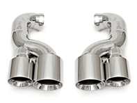 Exhaust Tail Pipes Deluxe Quad Style in Polished Chrome. Porsche Cayenne 957 V6 - 95511100040, 95511125130, 95511125171, 95511125230, 95511125271