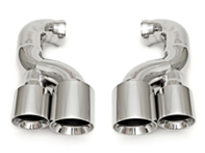 Auspuff-Endrohre Deluxe Quad Style in poliertem Chrom. Porsche Cayenne 957 V6 - 95511100040, 95511125130, 95511125171, 95511125230, 95511125271