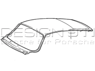 Frontscheibenrahmen & Dach Porsche 911 65-89 COUPE Ohne Schiebedach - 91150308712GRV, 91150308704, 91150308708