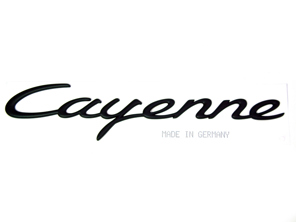 CAYENNE - Schwarzes hinteres Emblem. Porsche Cayenne - 9555592370003C, 955.559.237.00.03C