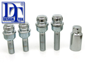 Kit de boulons de roue verrouillables (+7 mm/+15 mm plus longs). Chromé pour Porsche - 99736198009, PAF009593, 99136105700, WHT006980C, WHT006980A, 9A700698000