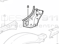 Partie arrière 1/4 Coupé / Targa. Porsche 996 - 99650216101GRV, 99650216201GRV