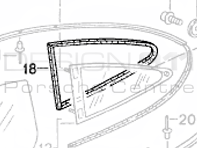 Hintere 1/4 Glasdichtung. Porsche 996 - 99654332500, 99654332600