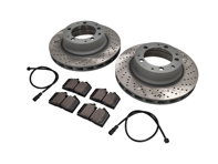 REAR Brake Pads and Brake Disc Package. Porsche 930 Turbo 1978-89 - 93035204502, 93035204601, 96435193903, 93061221100, 93035204502SEB, 93035204601SEB, 96435193903BRE, 90026904701