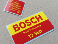 Bosch 12V Aufklebersatz „Made in Germany“. Porsche 911 / 912 / 914 - 91170120057
