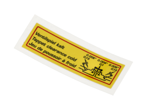 Ventilspielaufkleber. Porsche 356B / 356C / 912 - 64470100100 - 1601503300