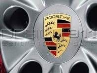 Wheel Caps with Coloured Crest for Porsche (Set of 4) - 00004460502, 97004460011, 00004460702