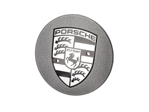 Enjoliveur gris Vésuve avec écusson Porsche. Porsche 9YB Cayenne 2023>> - 9P1601149OU9, 9P1601149
