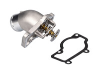 Water thermostat housing with thermostat insert. Porsche 987 Boxster / 987C Cayman / 997 - 99610612153, 99610612155, 99610601359, 99610601361, 99610612552, 99610612553, 99610612554, 99610632650, 99610632651, 99610601360 - URO-016665, V45-99-0002