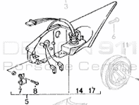 Door mirror mounting. Porsche 986 Boxster / 996 (99673121901G2L, 99673122001G2L) - 99673121901G2L, 99673122001G2L