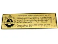 Aufkleber Zündzeitpunkt Porsche 911 - 90100651000
