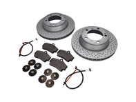 REAR Brake Pads + Brake Disc Package. Porsche 996 1997-04 - 99635240104, 98635293911, 99635208602, 99635208600, 99661236501, 90026904701, 99907340201, 99635295901