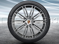 20' '911 TURBO' lichtmetalen velgen en banden origineel Porsche voor 718 Boxster/Cayman - 98204460210, 98204460218