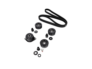 Kit completo puleggia e cinghia - tenditore, rulli tenditori e cinghia di trasmissione - per Porsche 987-1 Boxster e Cayman (Tiptronic) 2005-2008 - 99710226000, 99610236550, 99907204109, 99907205901, 99610211757, 99610211856, 99610212553, 99610211958, 99610212754, 99610215166, 99610215168